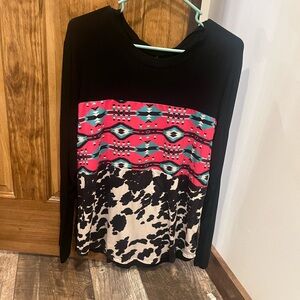 2 women’s cowprint light weight shirts smoke